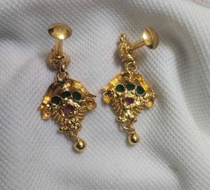 Elegant Gold-toned Traditional Earrings