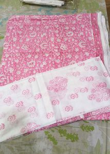 Beautiful Pink Floral Print Dress Material