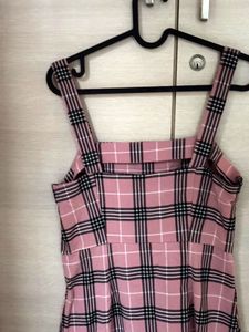 H&amp;M Pink Plaid Mini Dress
