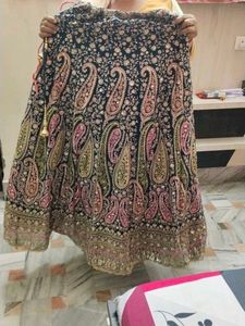 Beutiful Mirror Work Heavy Flair Leheng Embroidery