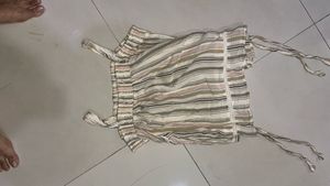Striped Boho Style Tie-Up Top