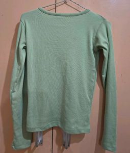 Light Green V-Neck Long Sleeve Top❤️🤌