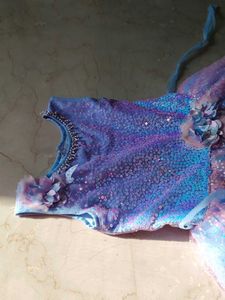 Sparkly Blue Dress with Flowers