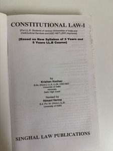 Constitutional Law-I Book
