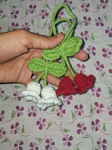 Combo of two Crochet lily Hair ties and K