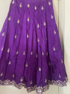 Vibrant Purple Embroidered Ethnic Skirt