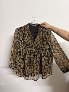 Elegant Animal Print Top