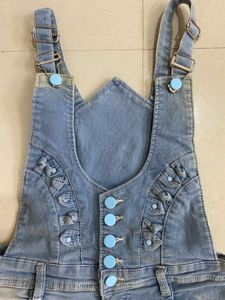 Denim Blue Dungaree with Shorts