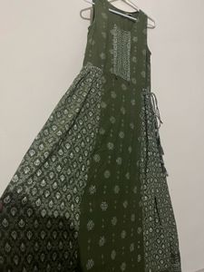 Stylish Olive Green Printed Kurta