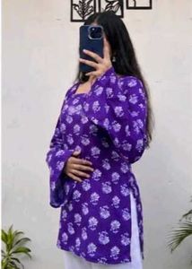 Vibrant Purple Floral Kurta Set