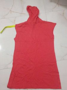 Sleeveless Hoodie Top long lanth