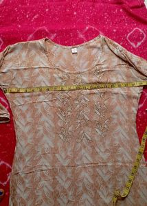 Elegant Embroidered Kurta ✨peach colour