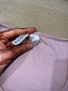 Light Pink Ribbed Crop Top