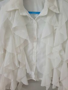 White Ruffle Blouse