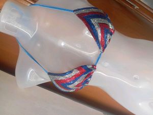 Sparkling Sequin Halter Bikini Top