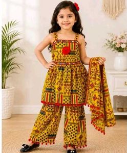 women navratri kurta sharara duppta set