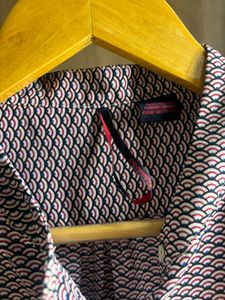 Chic Printed Button-Up Blouse