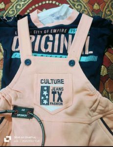 Cute Baby Girl Overalls Set