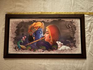 🆕Lord Krishna with Radha Framed Artwork