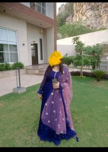 Heavy Gown With Mirror Work Dupatta
