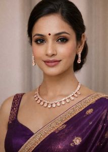 Elegant Diamond Necklace & Earring Set