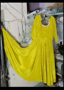 Vibrant Yellow Anarkali Gown