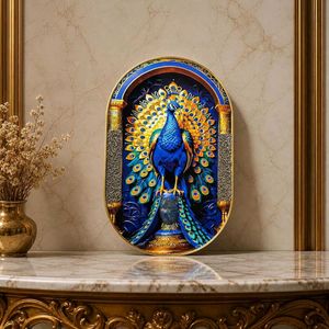 Certified Natural Pyrite Lapis Peacock Crystal Art