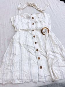 Boho Striped Halter Neck Dress