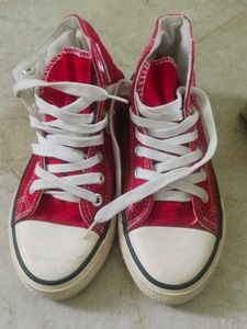 Red High-Top Sneakers