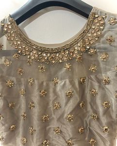 Elegant Pearl Embellished Skirt and blouse lehenga
