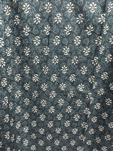 Green Printed Kurta with Lace Trim