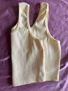 Ribbed Cream Tank Top