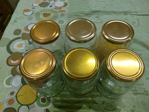 Set of 6 Glass Jars with Lids