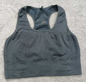 Stylish Gray 🇲🇾Ribbed Sports Bra