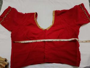 Elegant Red Embroidered Blouse