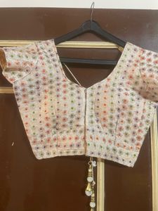 Floral Embroidered Saree Blouse
