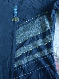 Striped Detail Asymmetrical Hem Dress