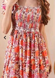 Floral Smocked Midi Dress