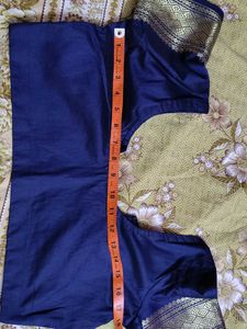36 size Elegant Navy Blue Silk Blouse