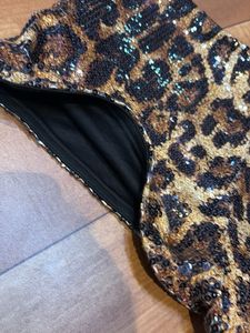 Sparkling Leopard Print Sequin Shorts