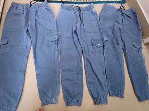 5 Jeans Light Wash Denim Cargo Pants