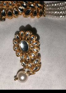 Elegant Pearl &amp; Gold Choker Set