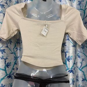 Urban Outfitters Square Top with flower butto