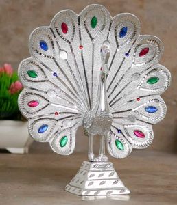 Silver Decorative Peacock