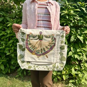 Brand new Hanpainted Tote Bag with Folk Dancer