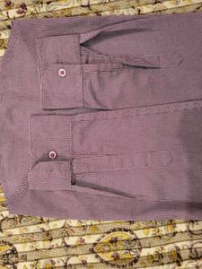 Flick Men's Dress Shirt - Burgundy Pattern