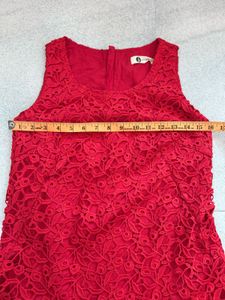 Elegant Red Lace Mini Dress
