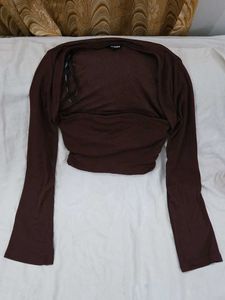 Nuon(Westside) Chic Brown Long Sleeve Cropped To