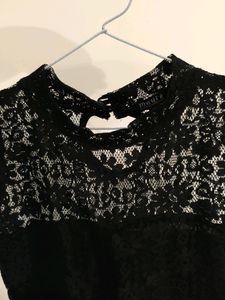 Black Net Sleeveless Top