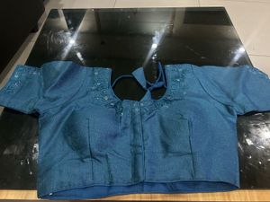 Not used Teal Embroidered Blouse